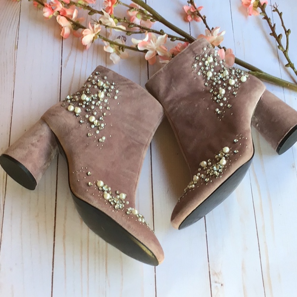 🌲❄️🥂⛄️❤️ Zara Beaded Velvet Ankle Booties - Picture 2 of 6